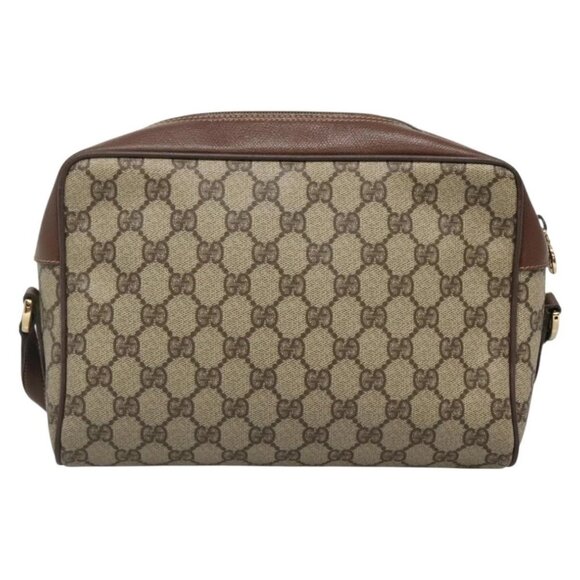 GUCCI GG Supreme Web Sherry Line Bag PVC Beige Gold 001 56 6472 Auth ep10466 - Picture 3 of 16